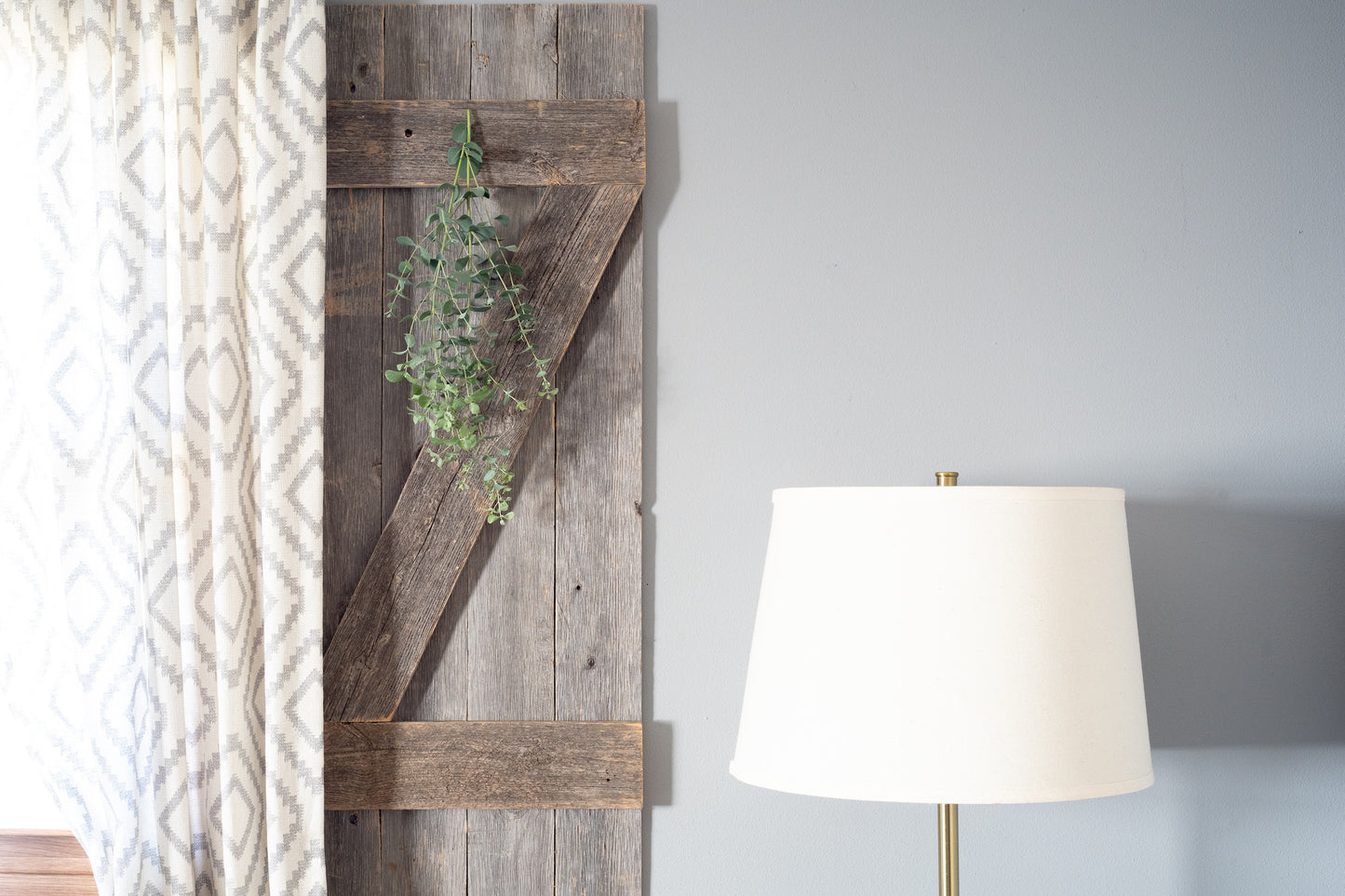 Set of 2 Rustic Natural Weathered Grey Wood Window Shutters with Hanger By Homeroots | Wall Decor | Modishstore - 3