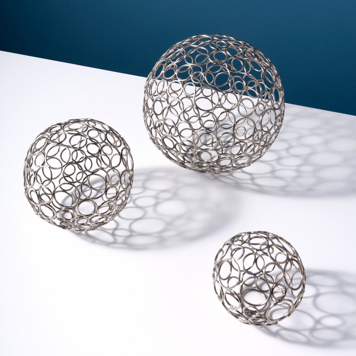 Circle Wire Ball, Silver Set Of 15 | Desk Accessories | Modishstore