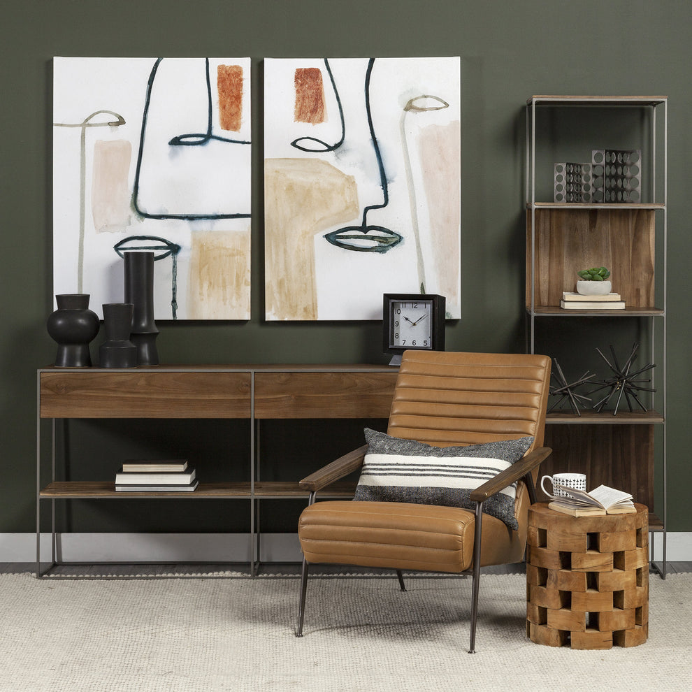 Brown Wood and Silver Metal Frame with 4 Shelf Shelving Unit By Homeroots | Shelves & Shelving Units | Modishstore - 8