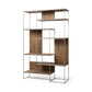 Brown Wood and Silver Metal Frame with 6 Shelf Shelving Unit By Homeroots | Shelves & Shelving Units | Modishstore - 2