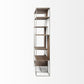 Brown Wood and Silver Metal Frame with 6 Shelf Shelving Unit By Homeroots | Shelves & Shelving Units | Modishstore - 5