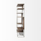 Brown Wood and Silver Metal Frame with 6 Shelf Shelving Unit By Homeroots | Shelves & Shelving Units | Modishstore - 6