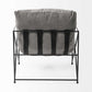 Grey Fabric Wrap Accent Chair with Black Metal Frame By Homeroots
