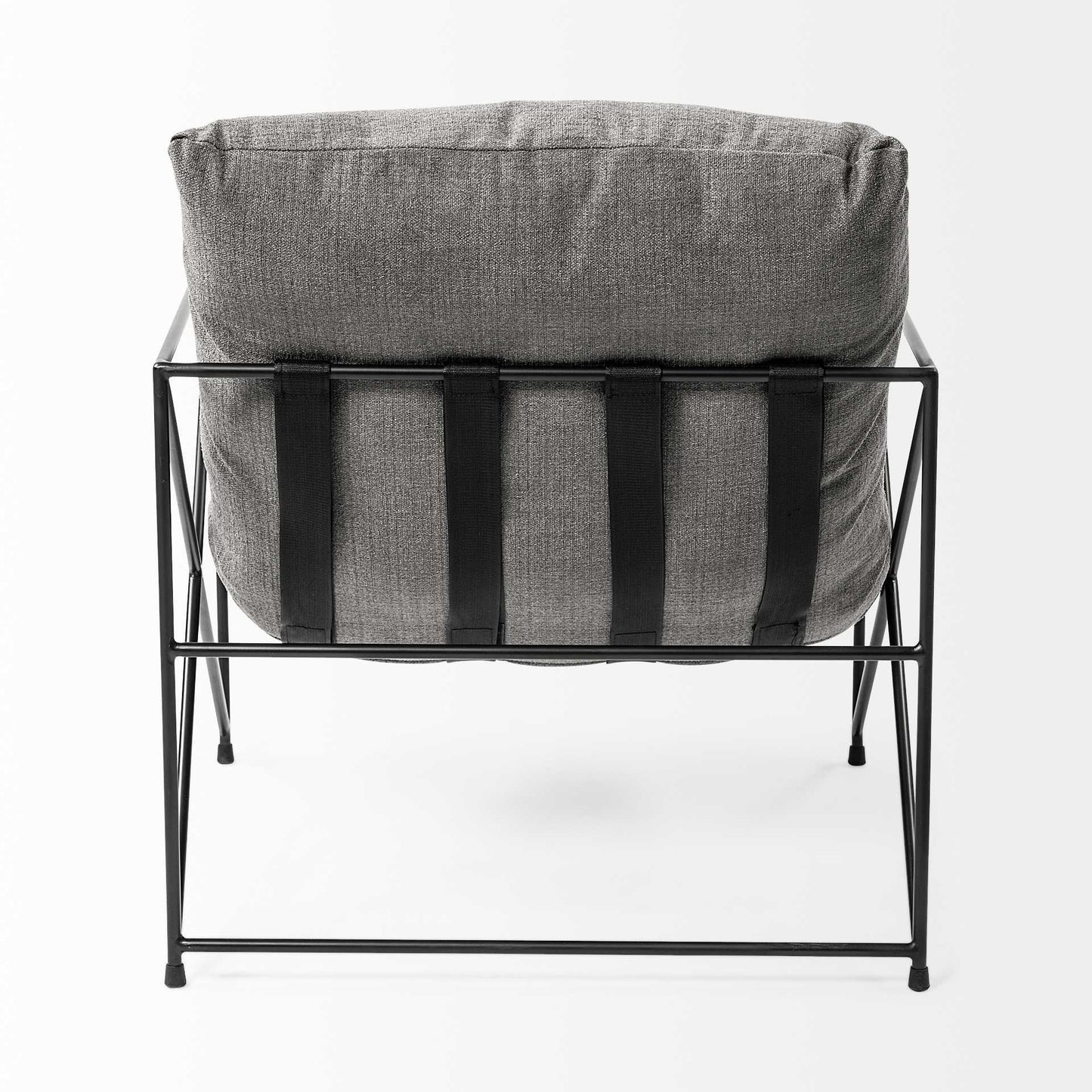 Grey Fabric Wrap Accent Chair with Black Metal Frame By Homeroots