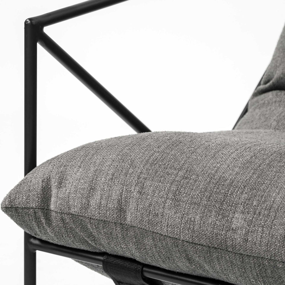 Grey Fabric Wrap Accent Chair with Black Metal Frame By Homeroots | Accent Chairs | Modishstore - 9