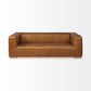 Cognac Leather Wrapped Three Seater Sofa By Homeroots | Sofas | Modishstore - 3
