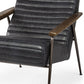 37" Black And Brown Faux Leather Lounge Chair By Homeroots