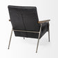 37" Black And Brown Faux Leather Lounge Chair By Homeroots
