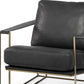 34" Black And Pearl Faux Leather Distressed Arm Chair By Homeroots