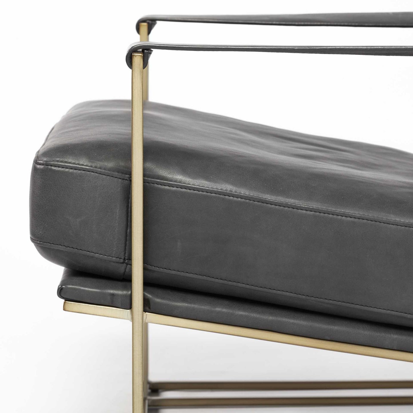 34" Black And Pearl Faux Leather Distressed Arm Chair By Homeroots | Armchairs | Modishstore - 7