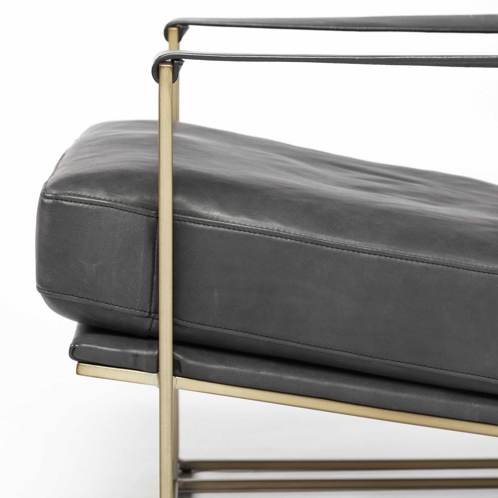 34" Black And Pearl Faux Leather Distressed Arm Chair By Homeroots | Armchairs | Modishstore - 7