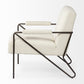 Off White Fabric Wrap Accent Chair with Metal Frame By Homeroots