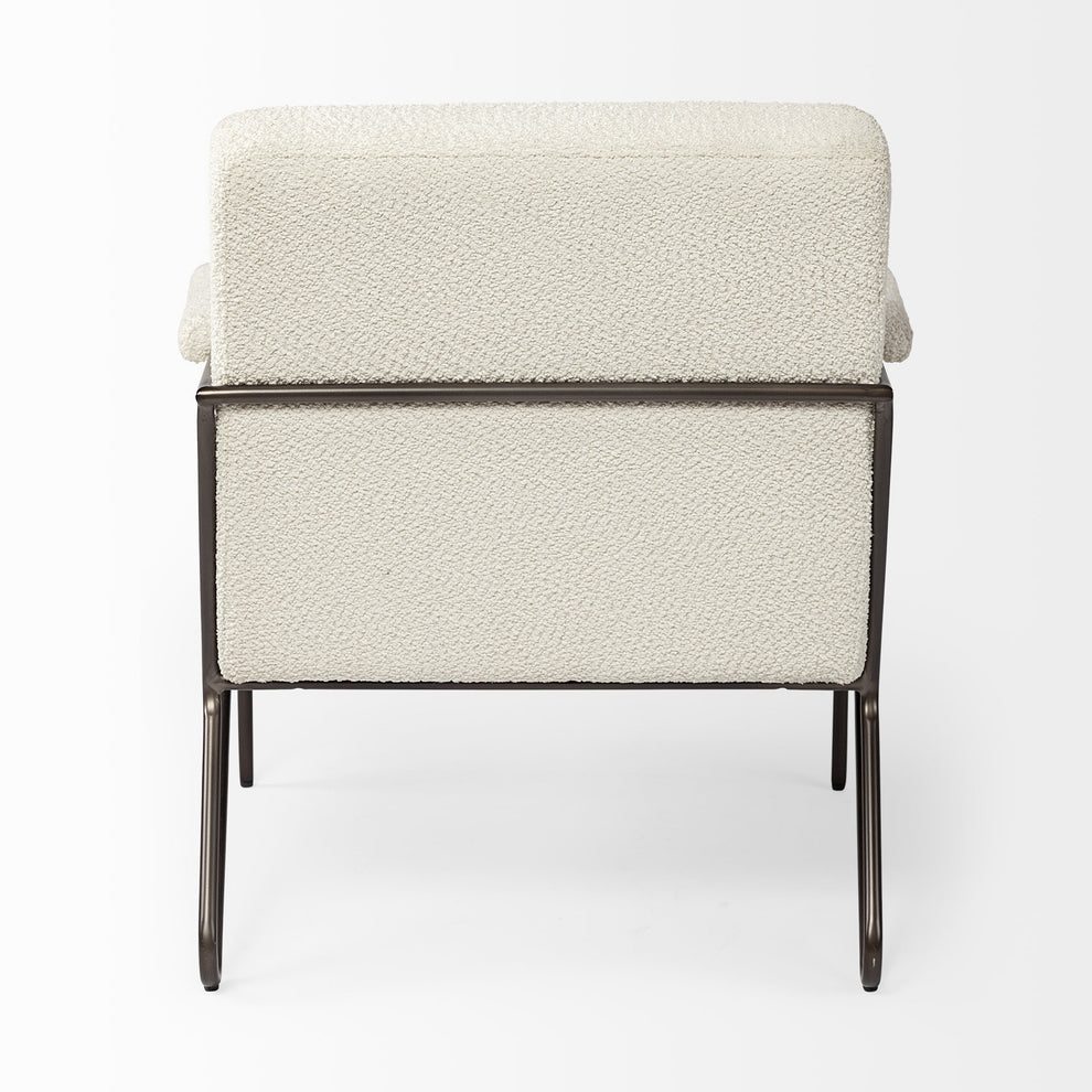 Off White Fabric Wrap Accent Chair with Metal Frame By Homeroots | Accent Chairs | Modishstore - 5