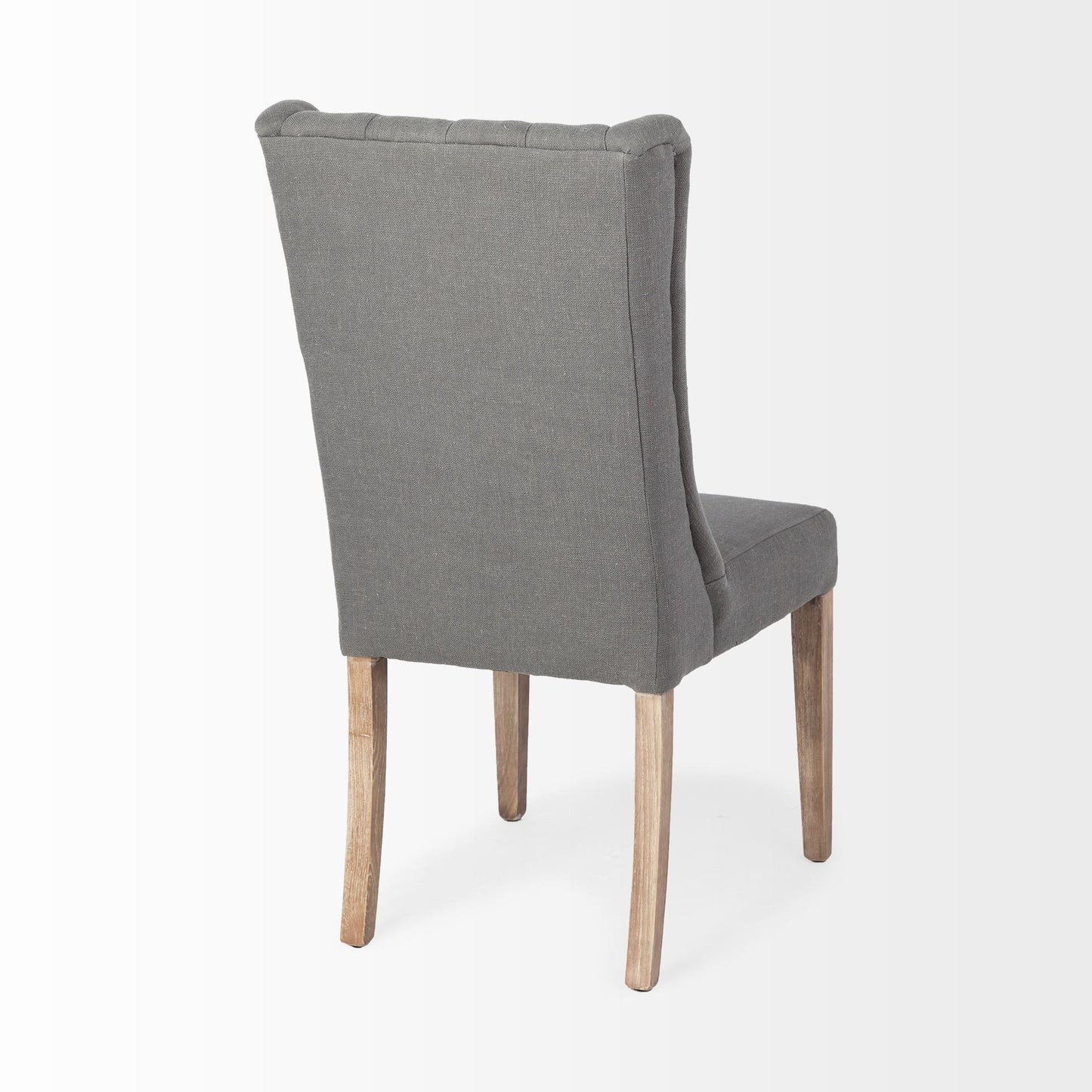 Gray Plush Linen Covering With Ash Solid Wood Base Dining Chair By Homeroots | Dining Chairs | Modishstore - 5