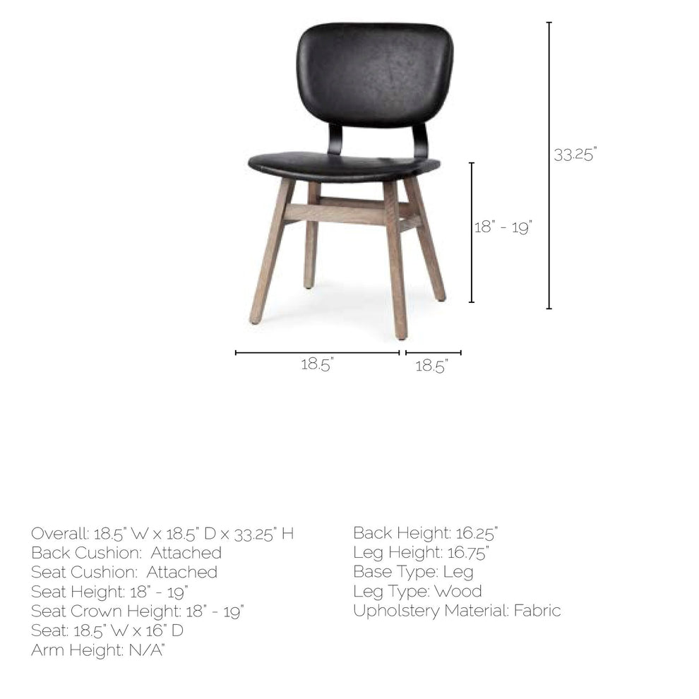 Black Faux Leather Wrap Brown Solid Wood With Iron Base Dining Chair By Homeroots | Dining Chairs | Modishstore - 8