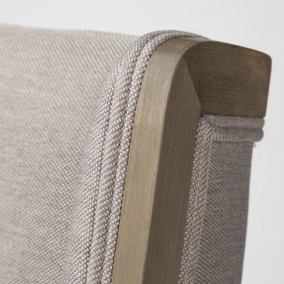Grey Fabric Wrap With Brown Wooden Base Dining Chair By Homeroots | Dining Chairs | Modishstore - 14