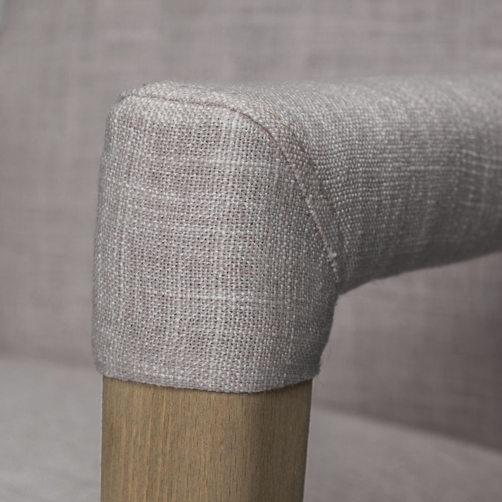 Grey Fabric Wrap With Brown Wooden Frame Dining Chair By Homeroots | Dining Chairs | Modishstore - 8