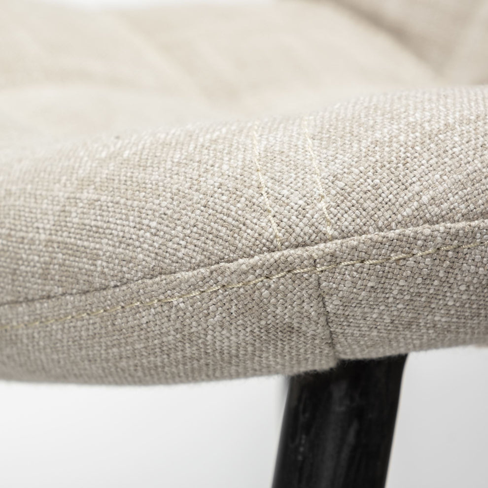 Cream Fabric Wrap With Black Metal Frame Dining Chair By Homeroots | Dining Chairs | Modishstore - 7