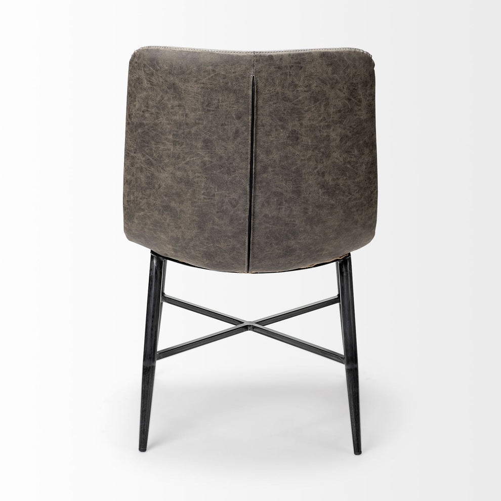 Cream Fabric Wrap With Black Metal Frame Dining Chair By Homeroots | Dining Chairs | Modishstore - 12