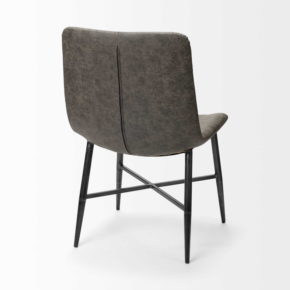 Cream Fabric Wrap With Black Metal Frame Dining Chair By Homeroots | Dining Chairs | Modishstore - 13