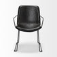Black Faux Leather With Seat Black Iron Frame Dining Chair By Homeroots | Dining Chairs | Modishstore - 2