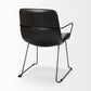 Black Faux Leather With Seat Black Iron Frame Dining Chair By Homeroots | Dining Chairs | Modishstore - 5