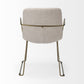 Cream Fabric Wrap With Gold Metal Frame Dining Chair By Homeroots | Dining Chairs | Modishstore - 5