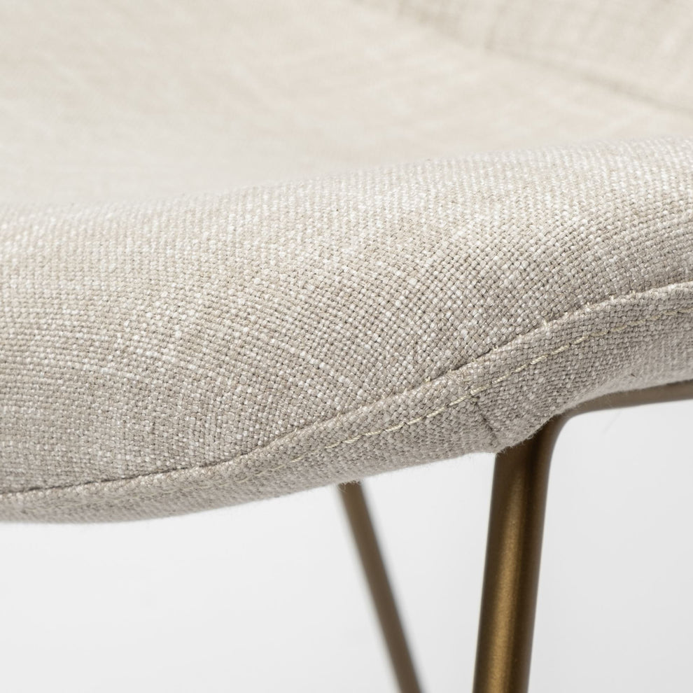 Cream Fabric Wrap With Gold Metal Frame Dining Chair By Homeroots | Dining Chairs | Modishstore - 7