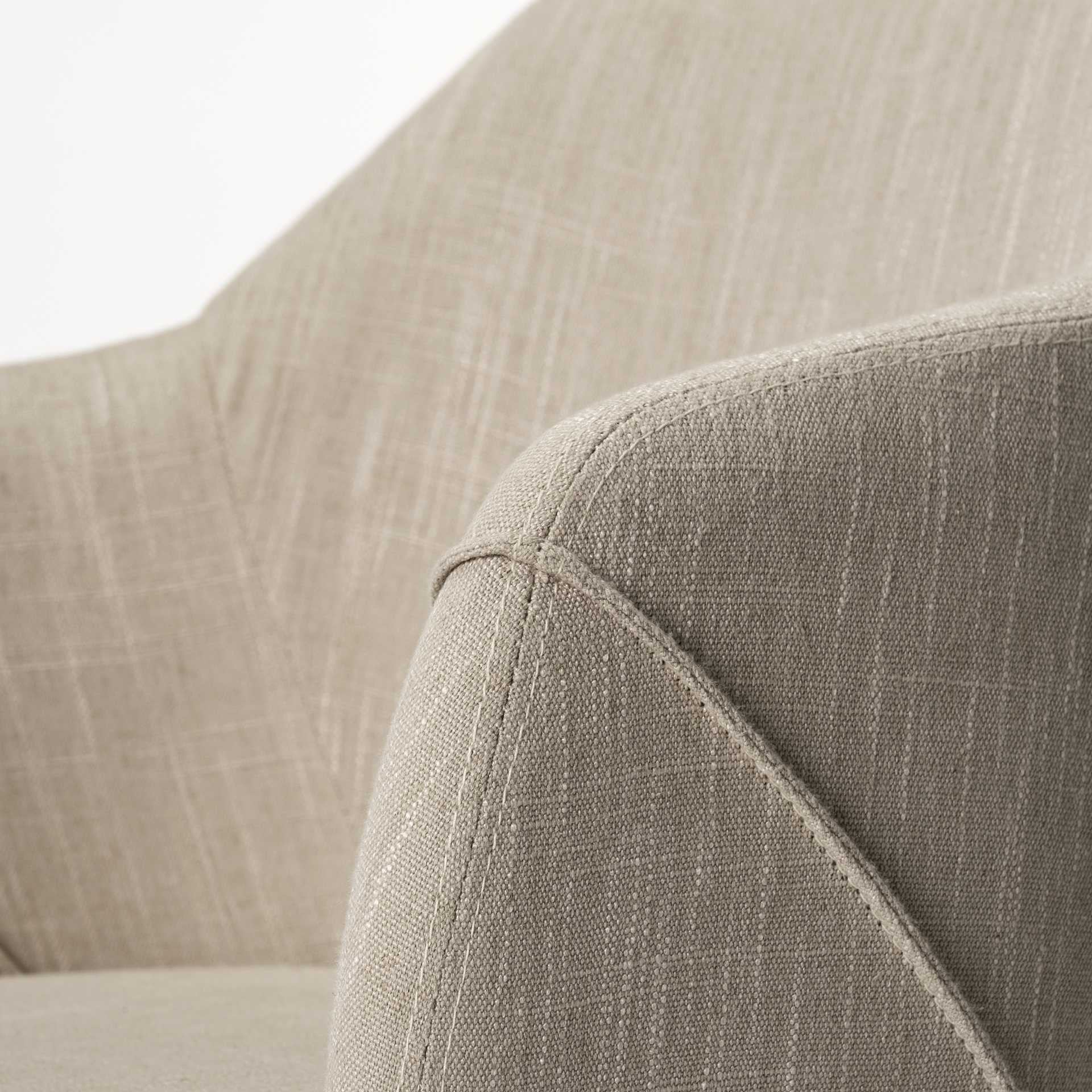 Cream Fabric Wrap With Brown Wooden Base Dining Chair By Homeroots - 380415 | Dining Chairs | Modishstore - 6