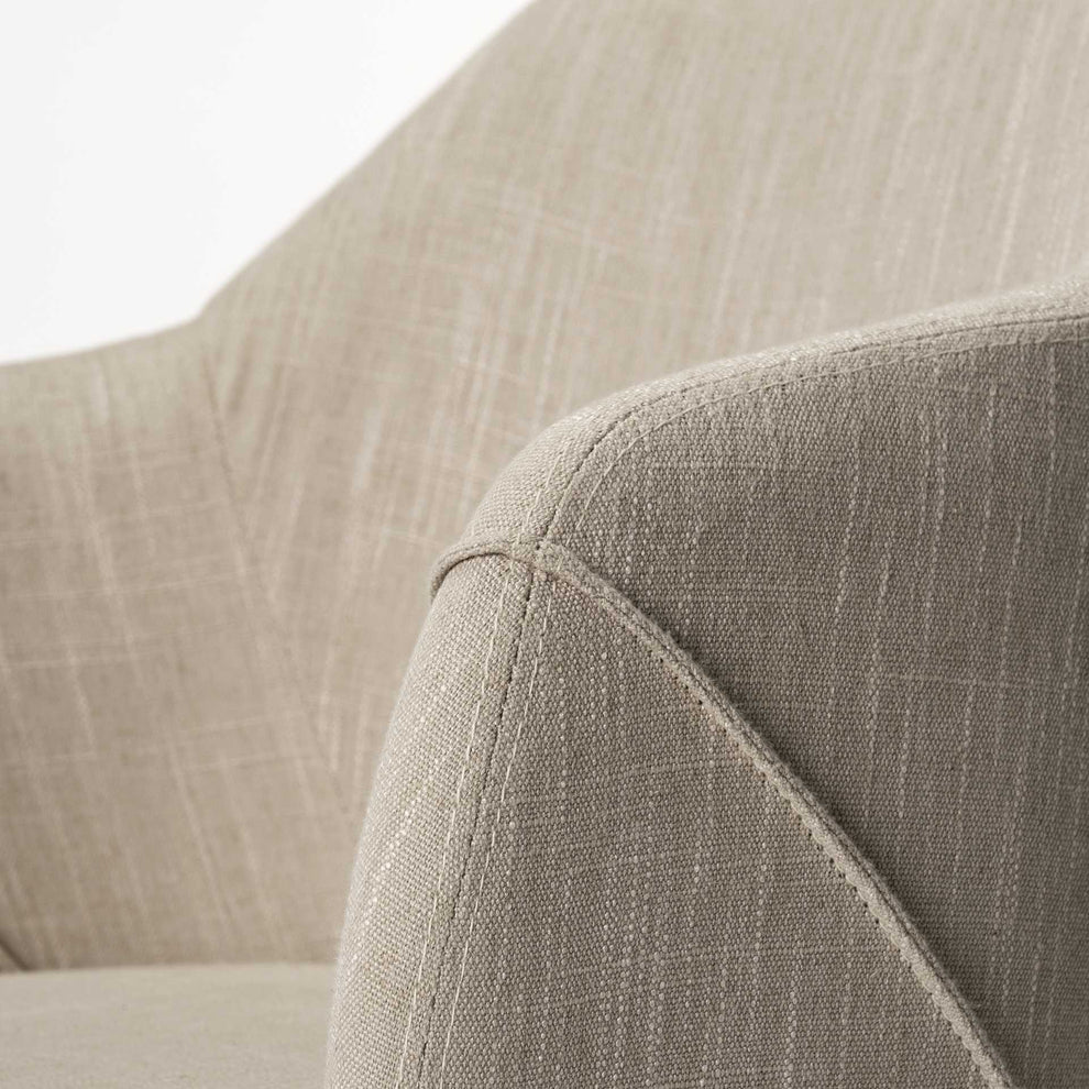 Cream Fabric Wrap With Brown Wooden Base Dining Chair By Homeroots - 380415 | Dining Chairs | Modishstore - 6