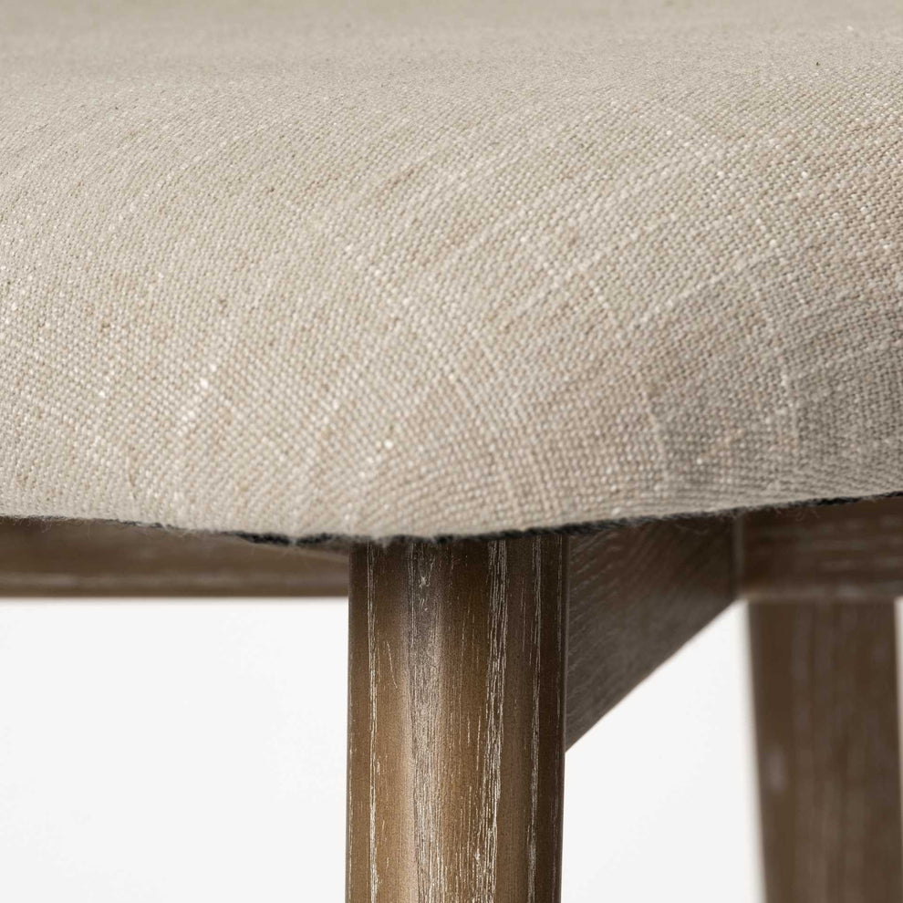 Cream Fabric Wrap With Brown Wooden Base Dining Chair By Homeroots - 380415 | Dining Chairs | Modishstore - 7