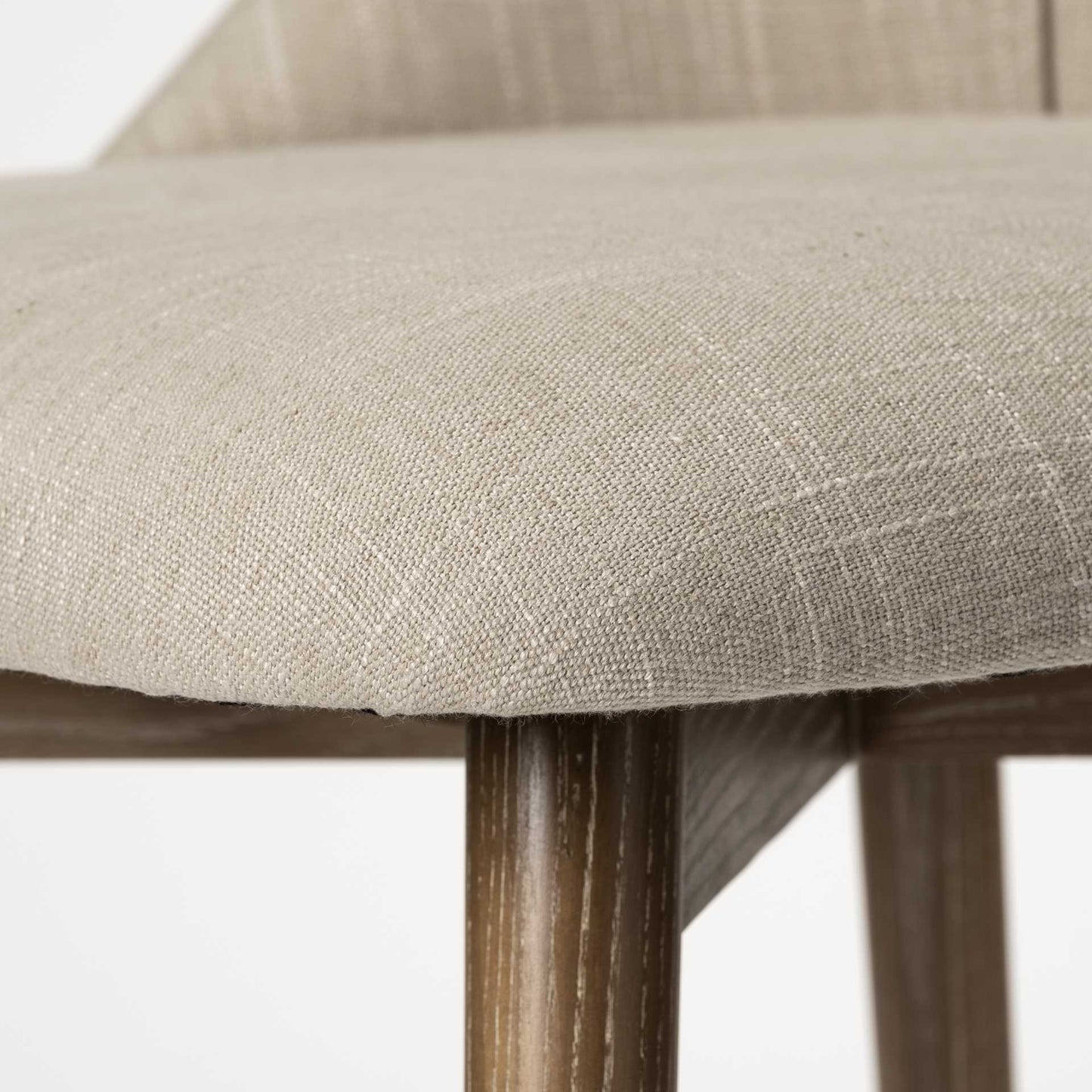 Cream Fabric Wrap With Brown Wooden Base Dining Chair By Homeroots - 380416 | Dining Chairs | Modishstore - 8