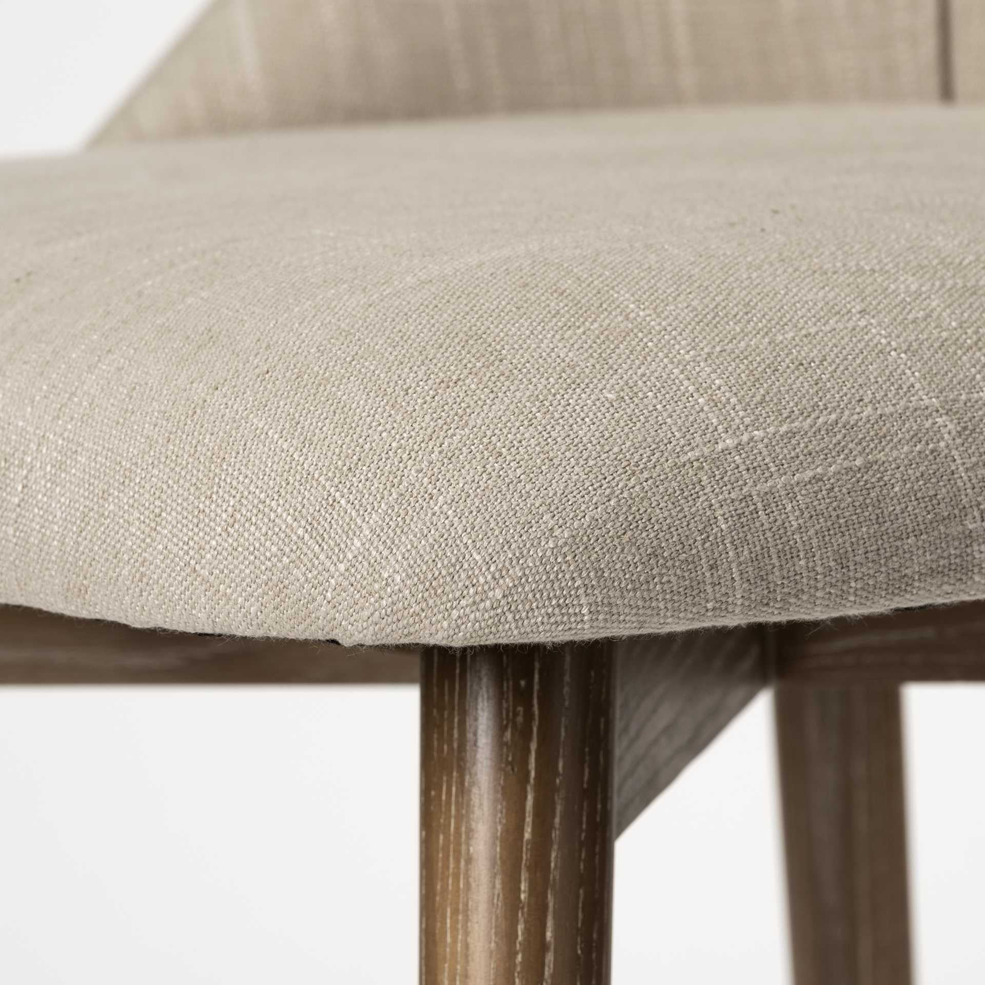 Cream Fabric Wrap With Brown Wooden Base Dining Chair By Homeroots - 380416 | Dining Chairs | Modishstore - 8