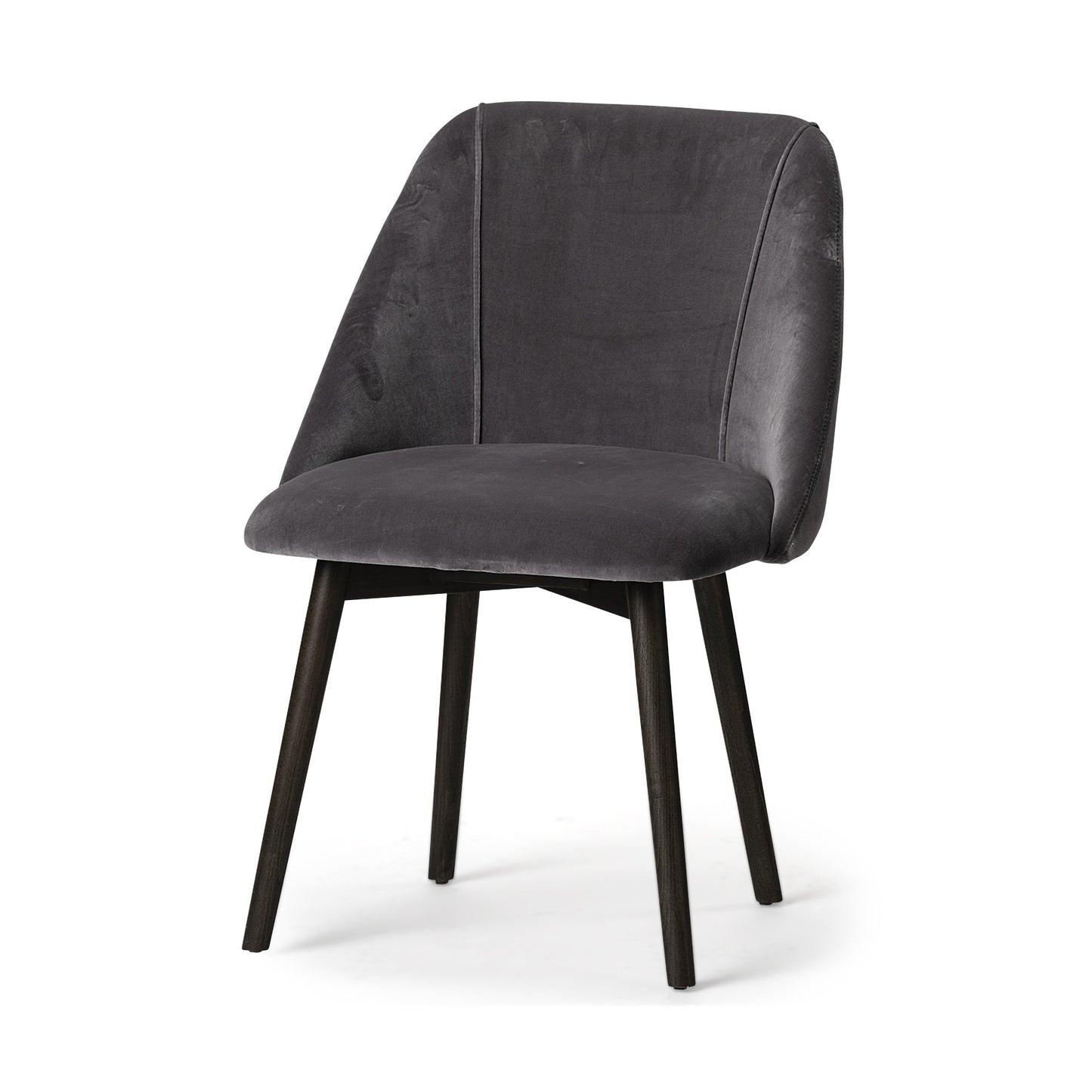 Grey Velvet Wrap With Black Wood Base Dining Chair By Homeroots | Dining Chairs | Modishstore