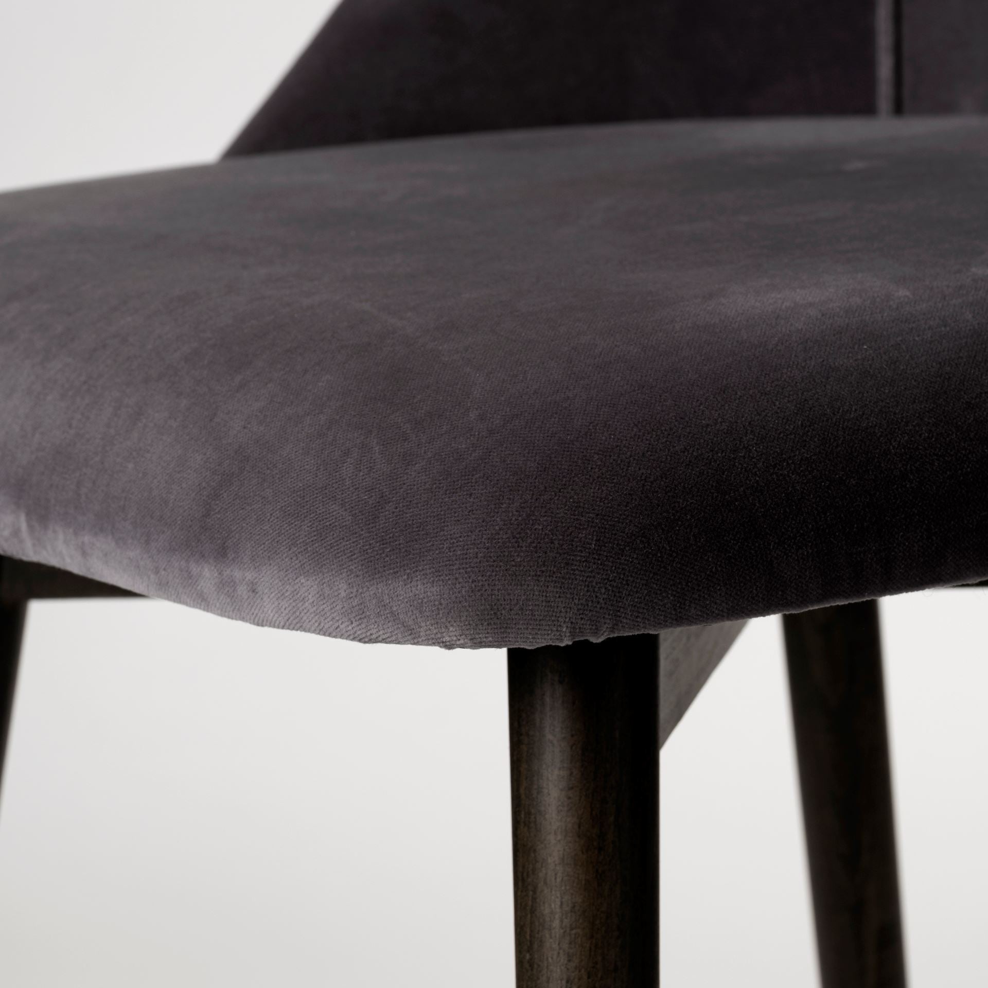 Grey Velvet Wrap With Black Wood Base Dining Chair By Homeroots | Dining Chairs | Modishstore - 6