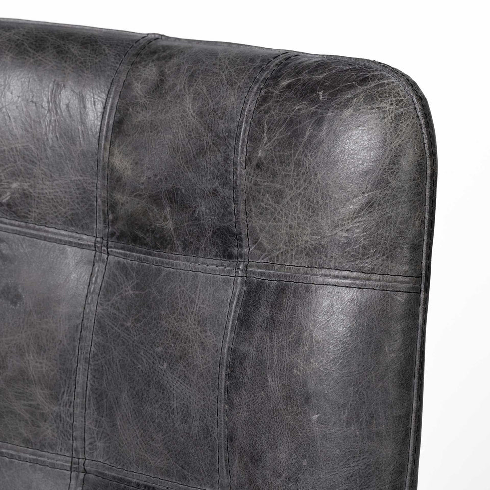 Black Leather Seat With Black Metal Frame Dining Chair By Homeroots | Dining Chairs | Modishstore - 6