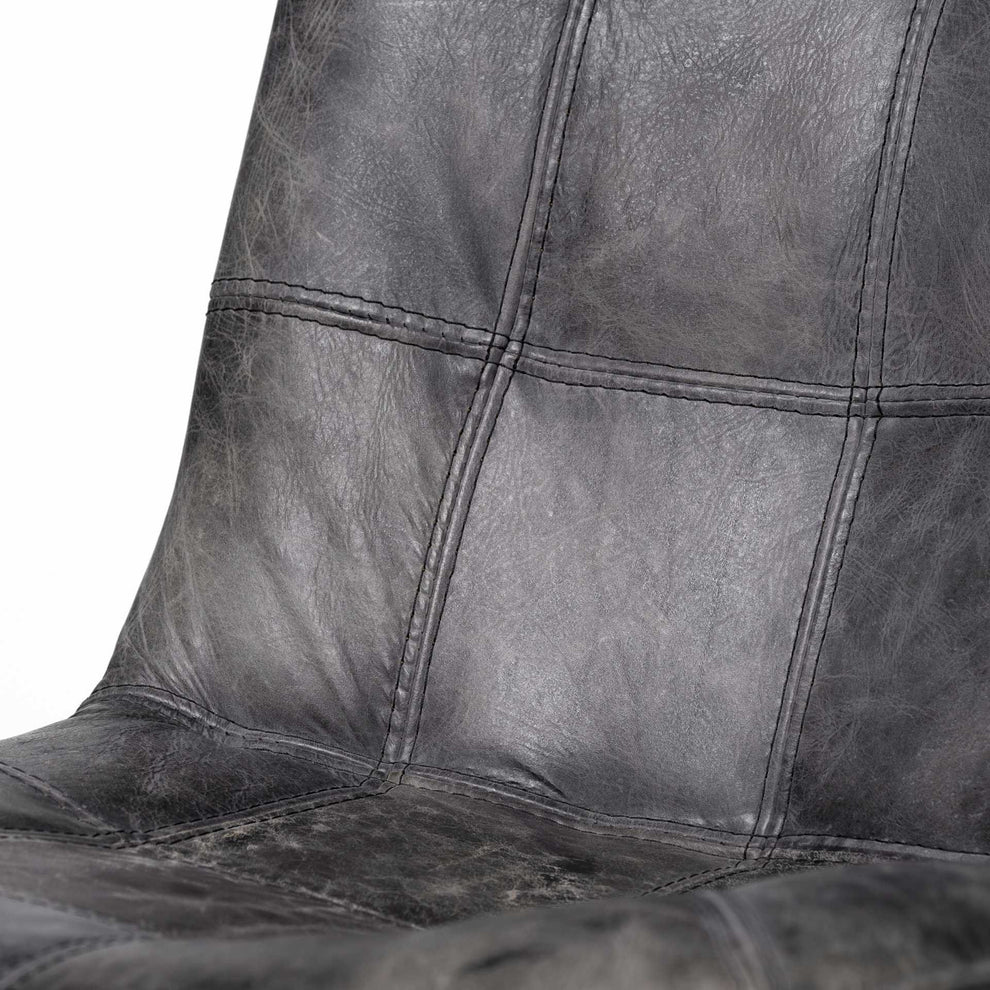 Black Leather Seat With Black Metal Frame Dining Chair By Homeroots | Dining Chairs | Modishstore - 7
