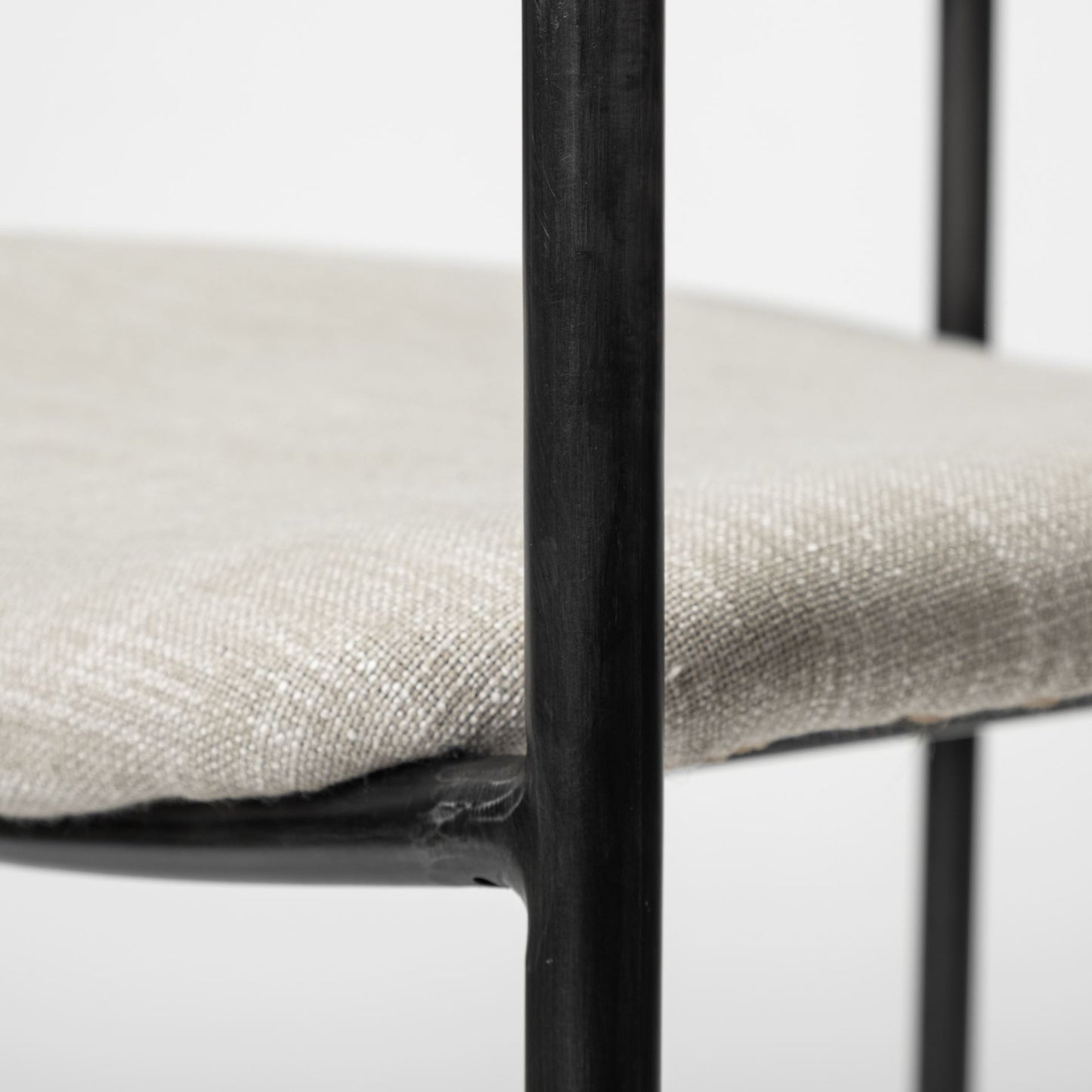 Beige Fabric Seat With Gun Metal Grey Iron Frame Dining Chair By Homeroots | Dining Chairs | Modishstore - 6