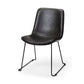 Black Faux Leather Seat With Black Iron Frame Dining Chair By Homeroots - 380429 | Dining Chairs | Modishstore