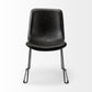 Black Faux Leather Seat With Black Iron Frame Dining Chair By Homeroots - 380429 | Dining Chairs | Modishstore - 2
