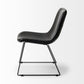Black Faux Leather Seat With Black Iron Frame Dining Chair By Homeroots - 380429 | Dining Chairs | Modishstore - 3