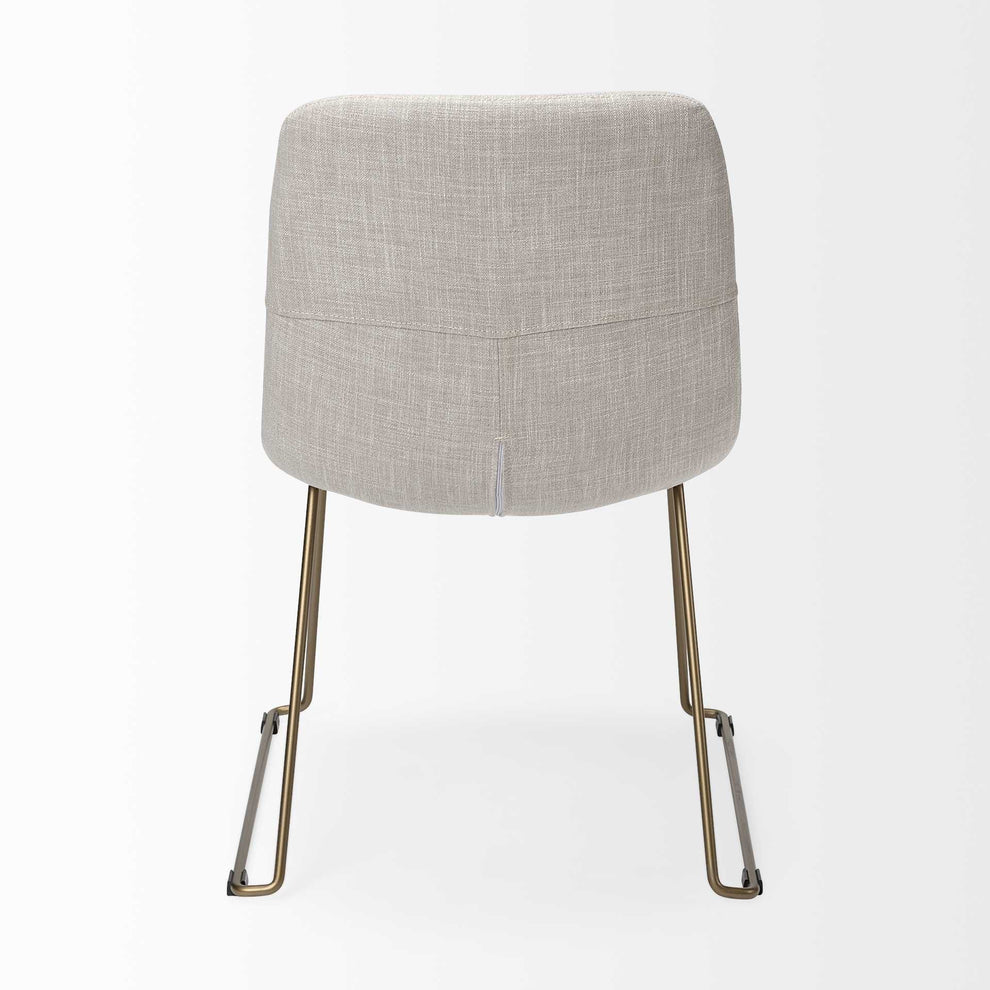 Cream Fabric Seat With Gold Metal Frame Dining Chair By Homeroots | Dining Chairs | Modishstore - 5