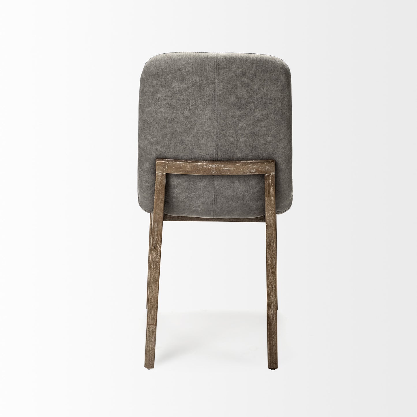 Grey Fabric Wrap With Medium Brown Wood Base Dining Chair By Homeroots | Dining Chairs | Modishstore - 5