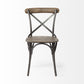 Brown Solid Wood Seat With Grey Iron Frame Dining Chair By Homeroots | Dining Chairs | Modishstore - 2