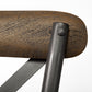 Brown Solid Wood Seat With Grey Iron Frame Dining Chair By Homeroots | Dining Chairs | Modishstore - 6