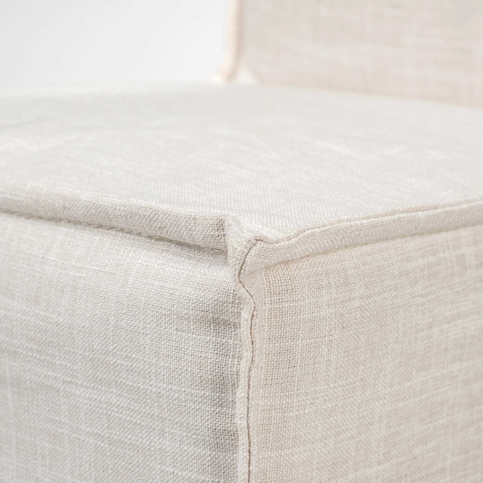Set Of 2 Linen Look Slip Cover Wooden Base Dining Chairs By Homeroots | Dining Chairs | Modishstore - 7