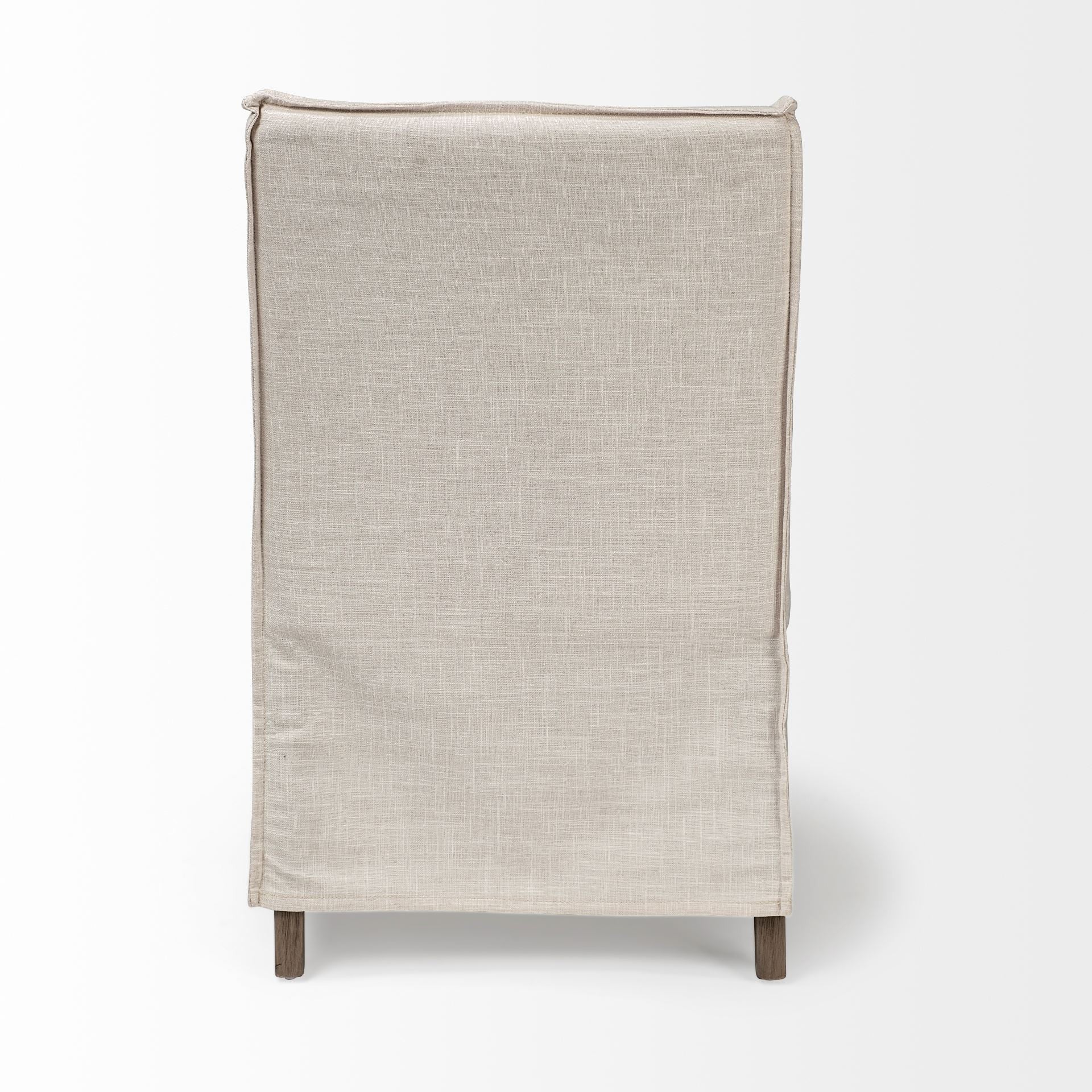 Cream Fabric Slip Cover With Brown Wood Frame Dining Chair By Homeroots | Dining Chairs | Modishstore - 5