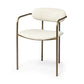 Cream Fabric Seat With Gold Iron Frame Dining Chair By Homeroots | Dining Chairs | Modishstore
