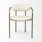 Cream Fabric Seat With Gold Iron Frame Dining Chair By Homeroots | Dining Chairs | Modishstore - 2