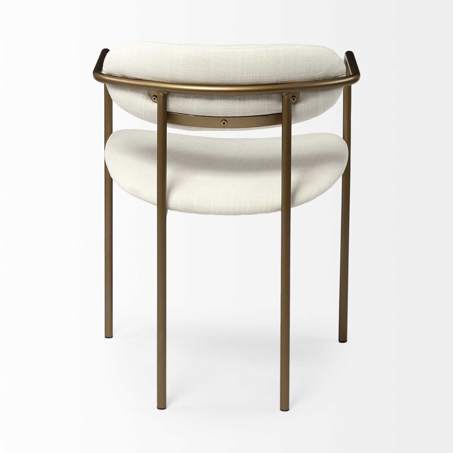 Cream Fabric Seat With Gold Iron Frame Dining Chair By Homeroots | Dining Chairs | Modishstore - 4